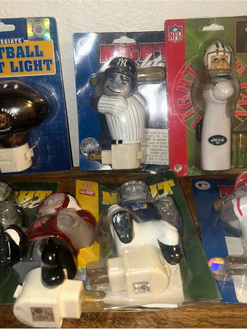 New Vintage Blue & White Baseball Night Light - Kids Toy